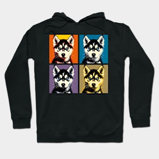 Pop Retro Siberian Husky Art - Cute Puppy Hoodie